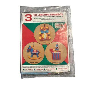 3 Felt Christmas Ornaments Kit Ages 8 & Up crafts cross stitch crafting holiday